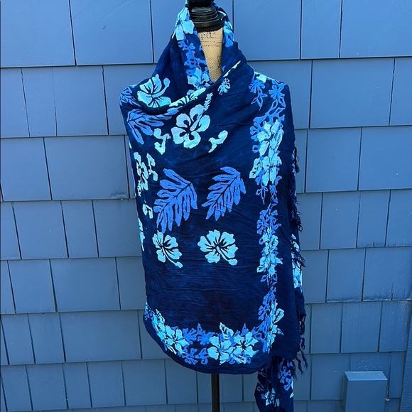 Tropical Blue Sarong Swim Cover-Up - Picture 9 of 11